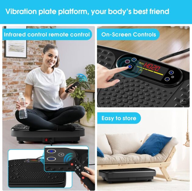 Vibration Plate Exercise Machine for Lymphatic Drainage Weight Loss,SoftGym Power Vibration Plate 300-400 Lbs Capacity Full Whole Body Workout Vibration Platform,Waver Vibration Plate for Home Fitness - Image 2