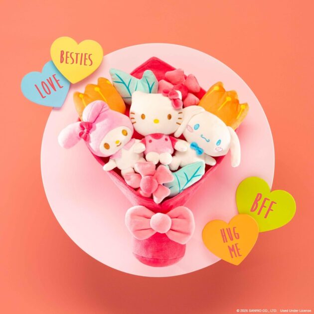 Hello Kitty and Friends - 12-inch Plush Valentine’s Bouquet - 9 Plush - Officially Licensed Product from Jazwares - Ages 6+ - Image 3