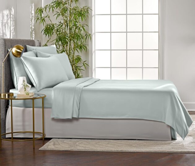 King Sheets by Pure Bamboo, Genuine 100% Organic Viscose Derived from Bamboo Bed Sheet Set, Luxuriously Soft & Cooling, Double Stitching, Lifetime Quality Promise (King, Sea Glass) - Image 2